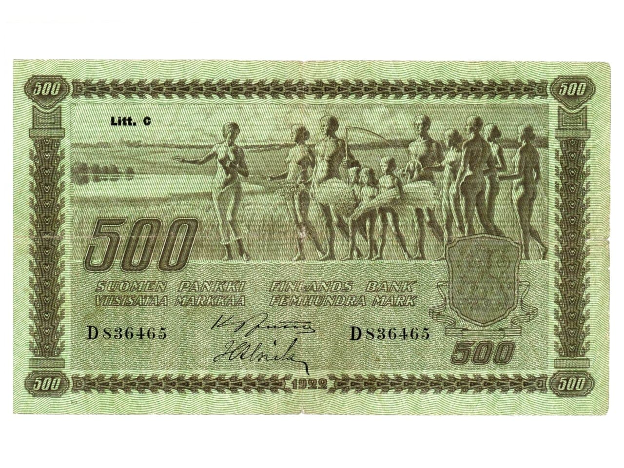 Billet de banque dessiné par Eliel Saarinen