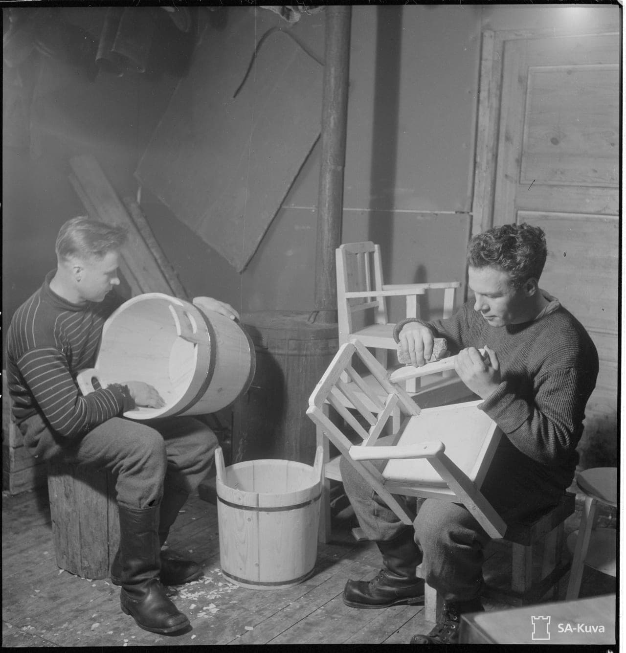 Children’s rocking chair made by Tauno Setälä at the front in Syväri
